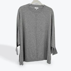 Mud Pie‎ Gray Oversized Batwing Dolman Knit Sweater Top One Size